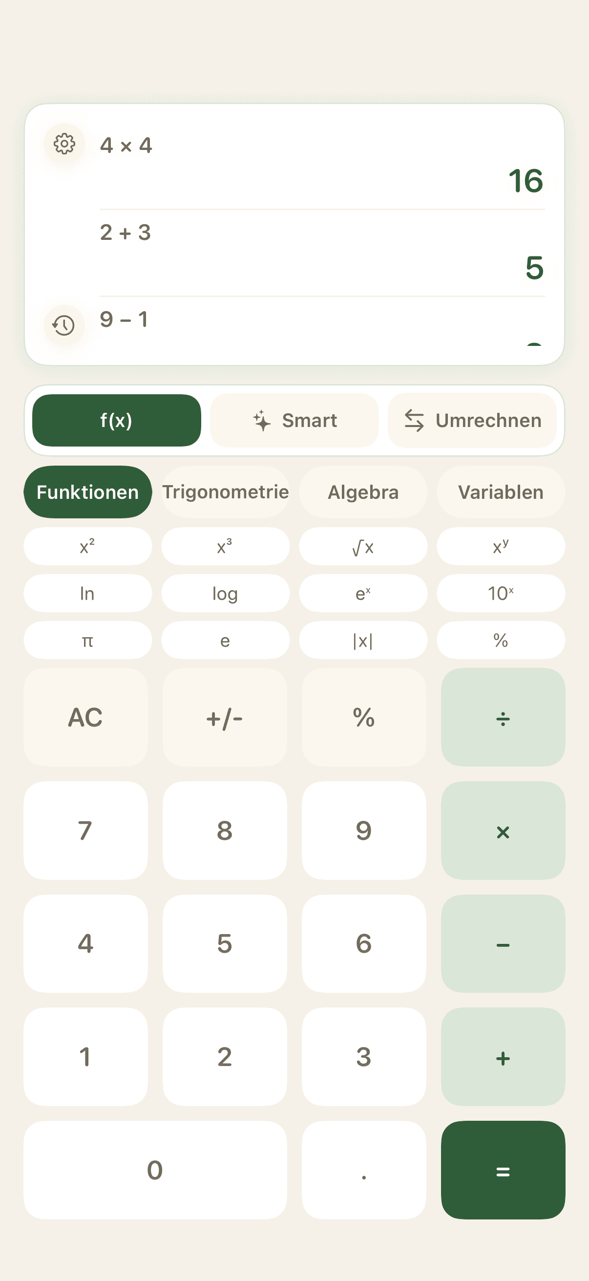 Wissenschaftlicher Rechner mit sieben mal acht gleich sechsundfünfzig