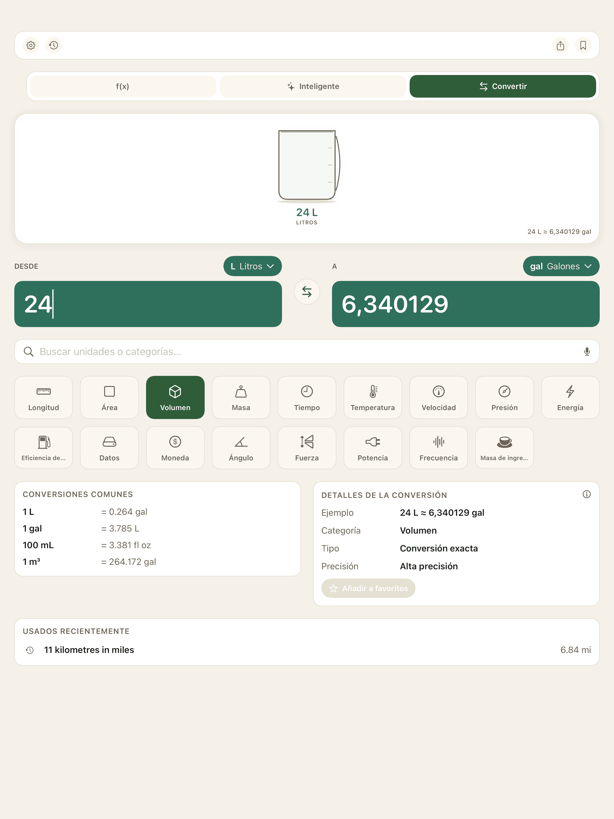 Conversor actualizado de AskSum con el espacio de conversión De y A
